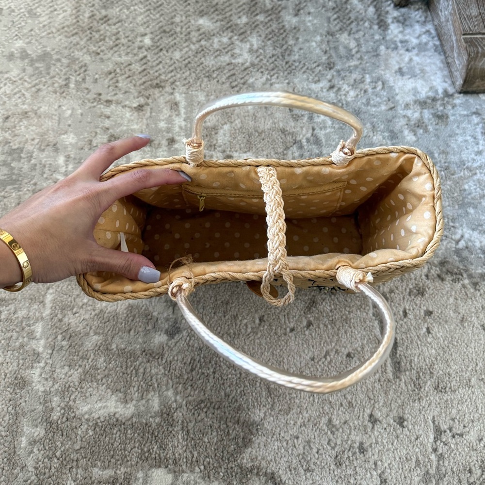 Anthropologie Bumble Bee Straw Handbag - Picture 6 of 6